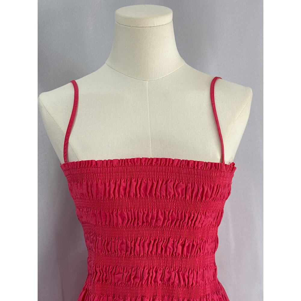 pistola Pink Smocked Midi Dress